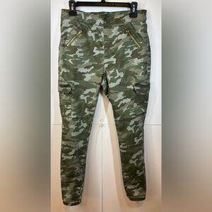 Justice Camo Cargo Skinny Pants Girls Size 16 Plus Green Stretch Pull-On